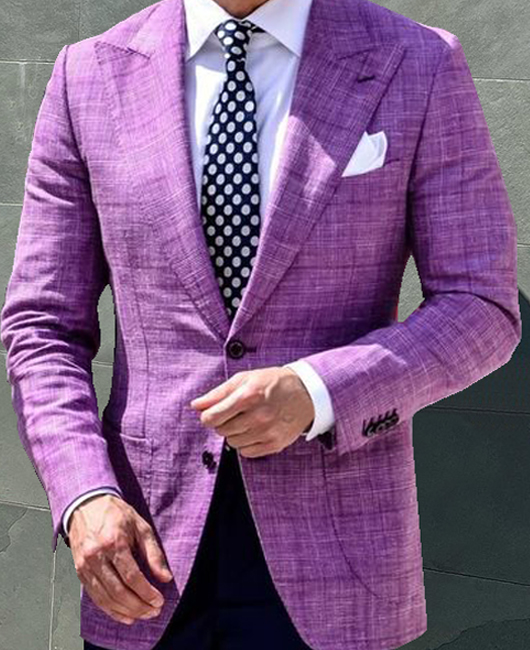 OK Casual Lapel Collar Solid Color Two Button Slim Fit Blazer