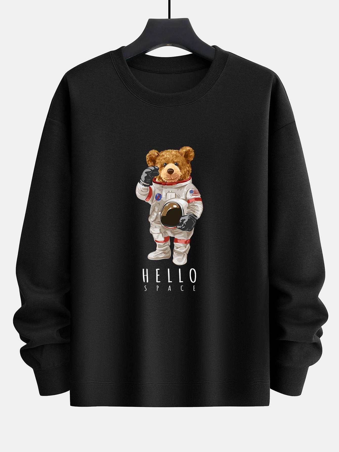 Astronaut Bear Print Relax Fit Sweatshirt
