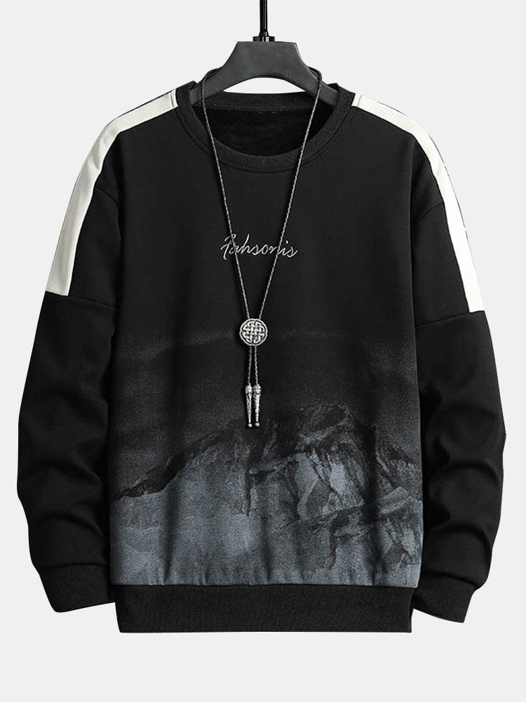 Mountain Graphic Print Crew Neck Sweatshirt
