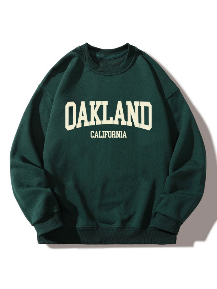 Oakland Print Crew Neck Relaxed Sweatshirt