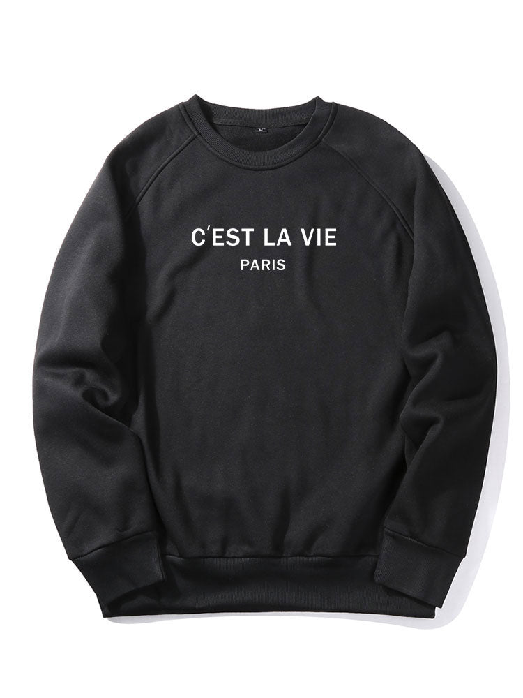 Paris Print Raglan Sleeves Sweatshirt